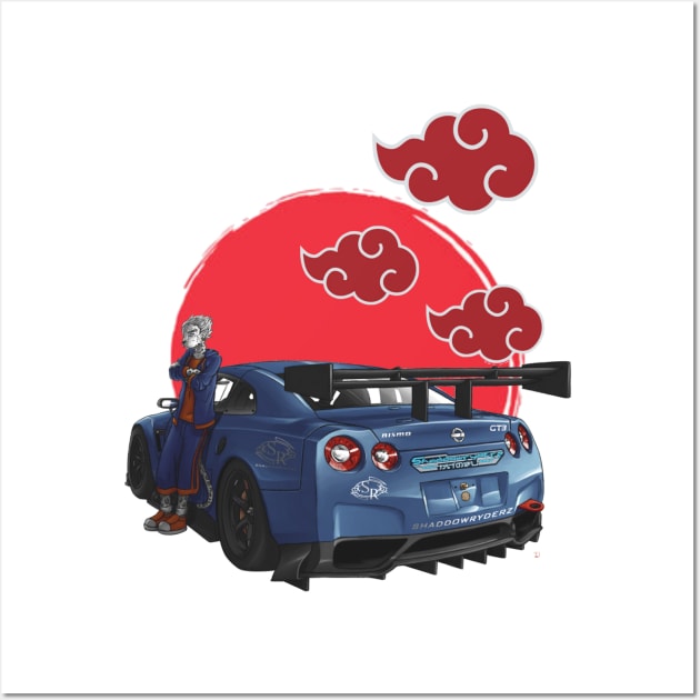 JDM Shaddowryderz Red Sun Skyline Fantom Blue Nissan Nismo GT-R R35 Wall Art by Shaddowryderz